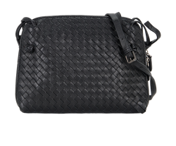 Intracciato Crossbody Bag, Leather, Black, MII, 2*